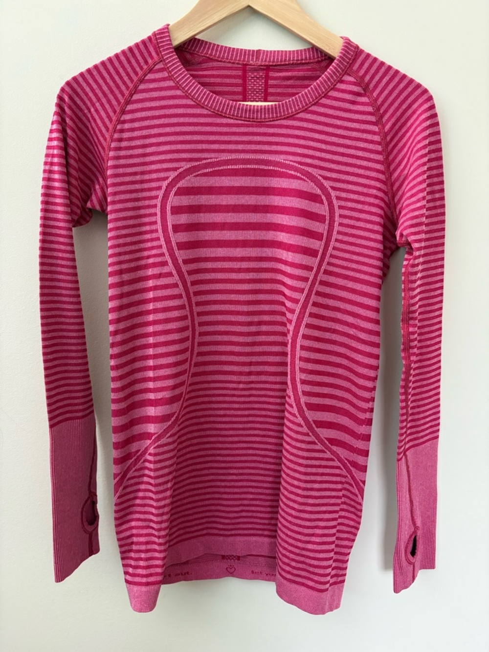 Lululemon Swiftly Tech Long Sleeve Pink Berry Rumble Size 8